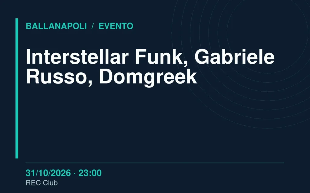 Interstellar Funk al REC: Halloween con Russo e Domgreek