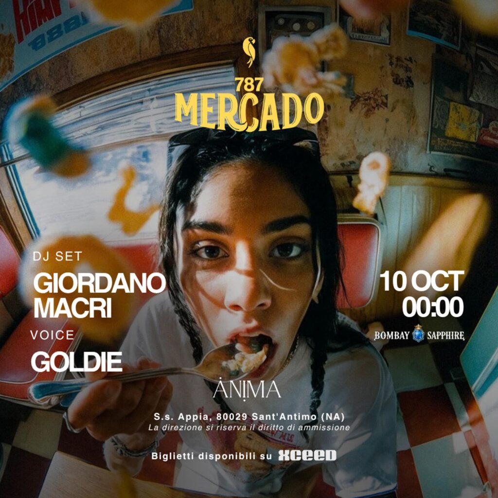 Mercado 787 all’Anima Club di Sant’Antimo il 10 ottobre 2026 con Giordano, Macri e Goldie