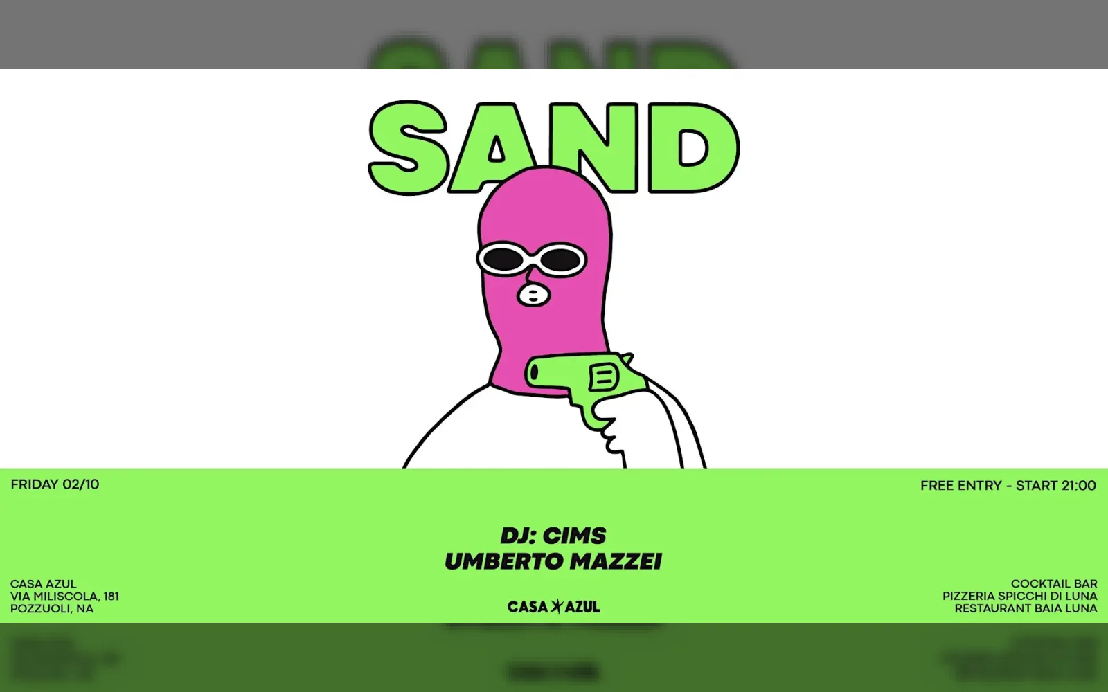 SAND a Casa Azul: venerdì sera a Pozzuoli il 2 ottobre